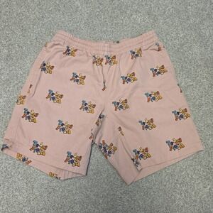 Teddy Fresh Men's Elastic Waistband Pull-On Retro Logo 90s Hip Hop Shorts Sz M